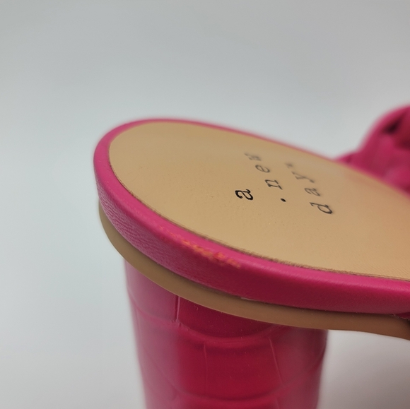 A New Day Basil Braided Block Heel Sandals Magenta Pink Size 6.5 Mules - Picture 4 of 13